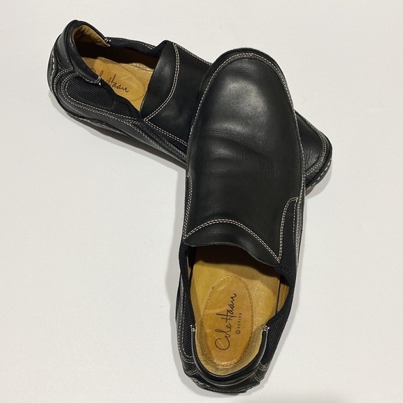 Cole Haan G Series Nike Air Men’s Black Leather Loafers Slippers Driving Shoes. - Picture 6 of 12